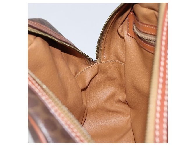 Céline Borsa a mano in tela Macadam CELINE in pelle PVC marrone oro Auth bs30599 D'oro - vista 21