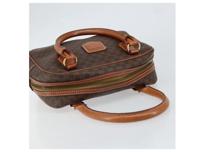 Céline Borsa a mano in tela Macadam CELINE in pelle PVC marrone oro Auth bs30599 D'oro - vista 6