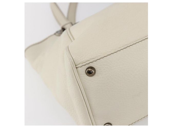 Borsa tote in pelle bianca e argento Salvatore Ferragamo Auth bs30640 Bianco - vista 14