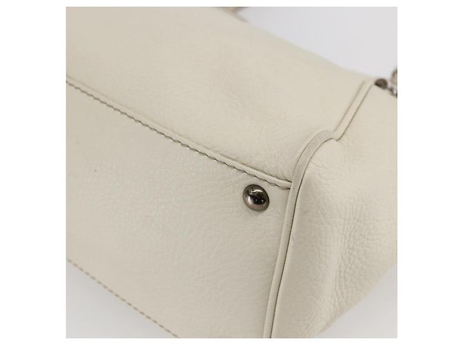 Borsa tote in pelle bianca e argento Salvatore Ferragamo Auth bs30640 Bianco - vista 15