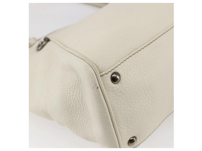 Borsa tote in pelle bianca e argento Salvatore Ferragamo Auth bs30640 Bianco - vista 16