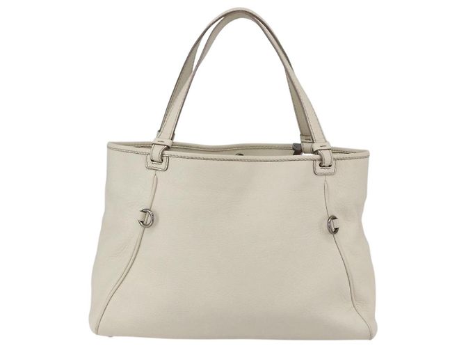 Borsa tote in pelle bianca e argento Salvatore Ferragamo Auth bs30640 Bianco - vista 2