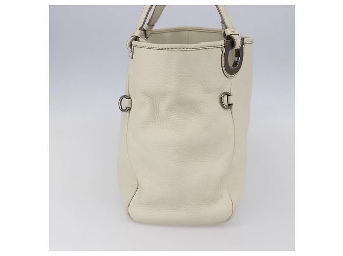Borsa tote in pelle bianca e argento Salvatore Ferragamo Auth bs30640 Bianco - vista 3