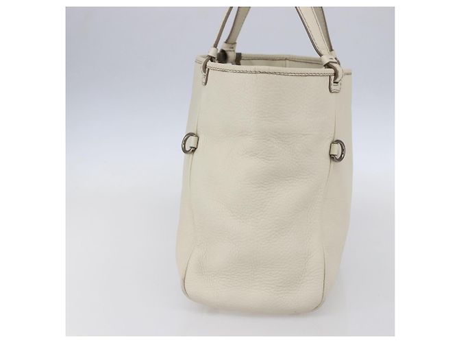Borsa tote in pelle bianca e argento Salvatore Ferragamo Auth bs30640 Bianco - vista 4