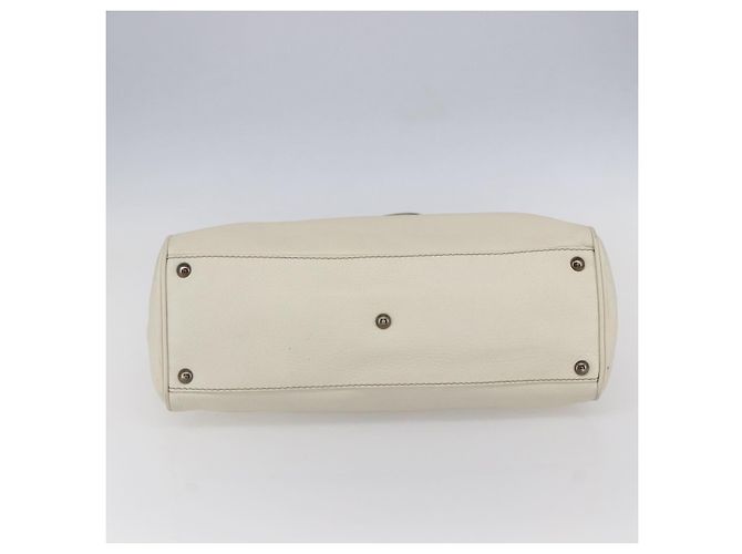 Borsa tote in pelle bianca e argento Salvatore Ferragamo Auth bs30640 Bianco - vista 5