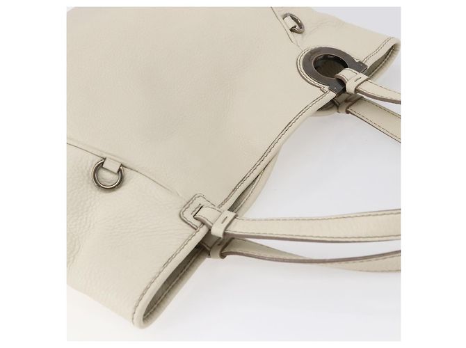 Borsa tote in pelle bianca e argento Salvatore Ferragamo Auth bs30640 Bianco - vista 6