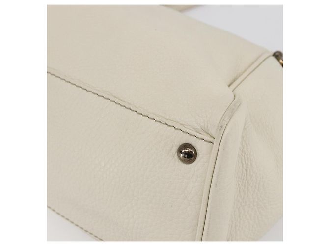 Borsa tote in pelle bianca e argento Salvatore Ferragamo Auth bs30640 Bianco - vista 9