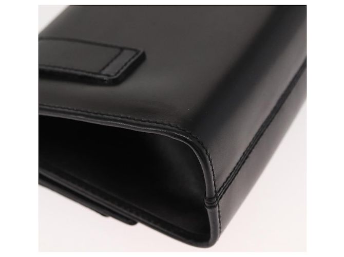 Borsa a Spalla Chain Vala in Pelle Nera e Oro Auth 147890 di Salvatore Ferragamo Nero D'oro - vista 16