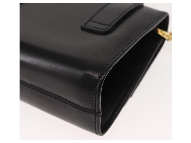 Borsa a Spalla Chain Vala in Pelle Nera e Oro Auth 147890 di Salvatore Ferragamo Nero D'oro - vista 17