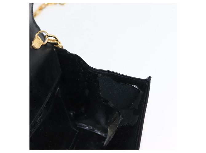 Borsa a Spalla Chain Vala in Pelle Nera e Oro Auth 147890 di Salvatore Ferragamo Nero D'oro - vista 19
