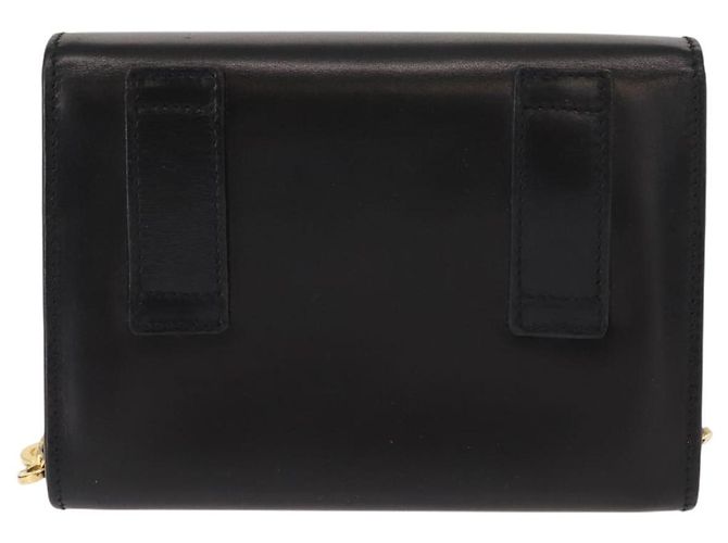 Borsa a Spalla Chain Vala in Pelle Nera e Oro Auth 147890 di Salvatore Ferragamo Nero D'oro - vista 2