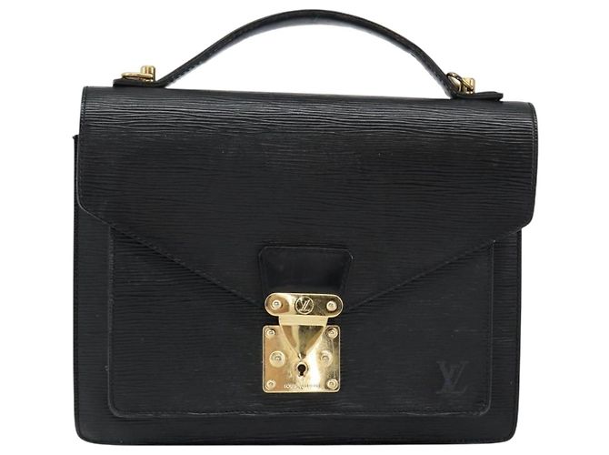 LOUIS VUITTON Borsa a Mano Epi Monceau 28 Nera M52122 LV Auth bs30382 Nero - vista 13