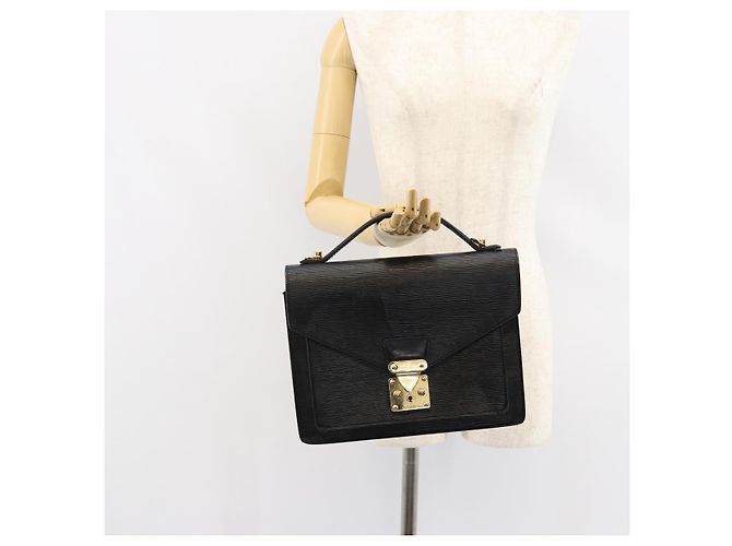 LOUIS VUITTON Borsa a Mano Epi Monceau 28 Nera M52122 LV Auth bs30382 Nero - vista 25