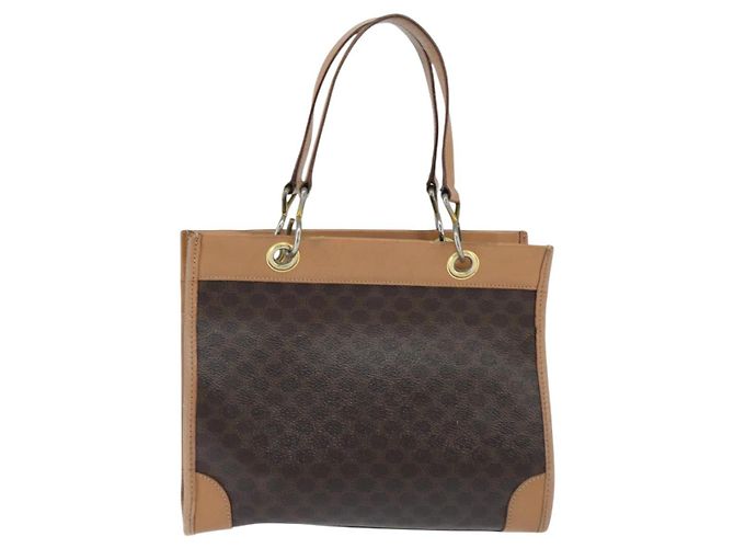 Céline Sac fourre-tout en toile Macadam CELINE en cuir PVC marron doré Auth ki6127 - vue 13