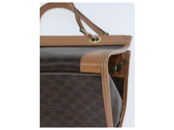 Céline Sac fourre-tout en toile Macadam CELINE en cuir PVC marron doré Auth ki6127 - vue 14