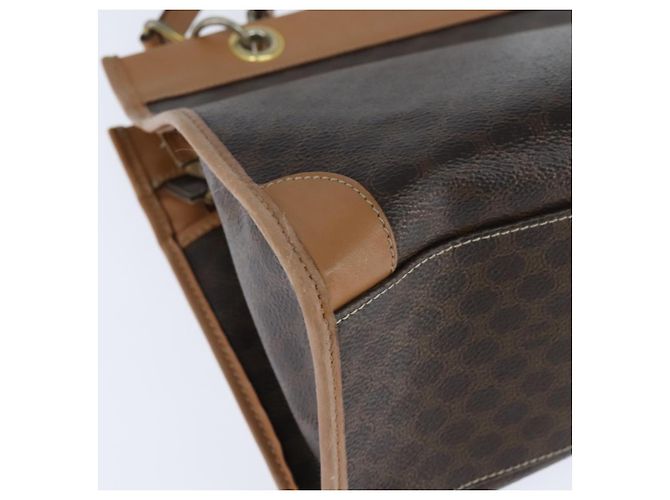 Céline Sac fourre-tout en toile Macadam CELINE en cuir PVC marron doré Auth ki6127 - vue 15