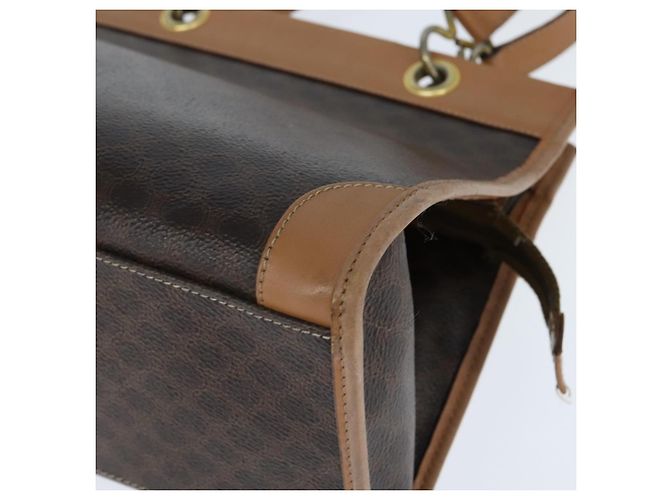 Céline Sac fourre-tout en toile Macadam CELINE en cuir PVC marron doré Auth ki6127 - vue 16