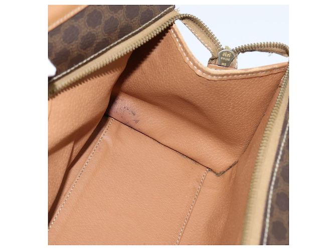 Céline Sac fourre-tout en toile Macadam CELINE en cuir PVC marron doré Auth ki6127 - vue 17