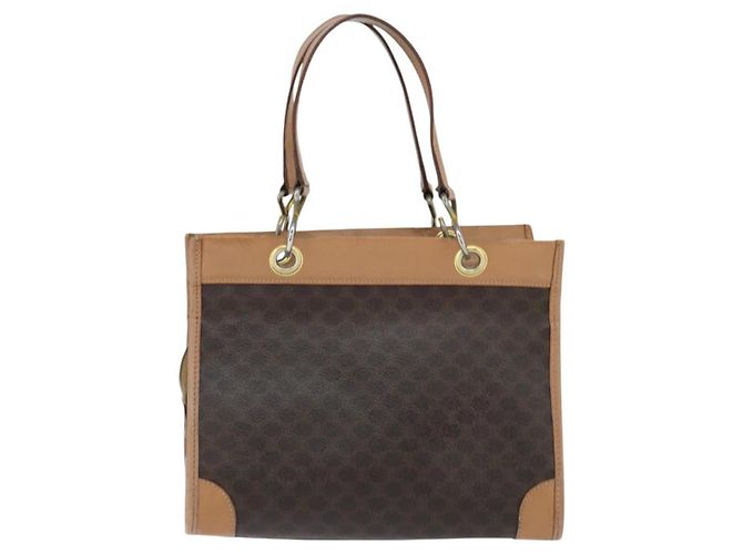 Céline Sac fourre-tout en toile Macadam CELINE en cuir PVC marron doré Auth ki6127 - vue 2