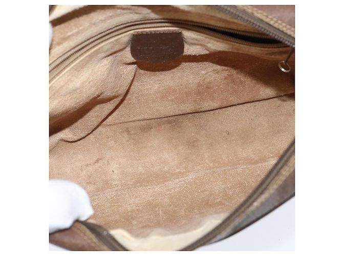 Borsa Sherry Line GG Supreme Web di GUCCI in PVC beige e oro 001 113 6472 Auth 150723 D'oro - vista 10