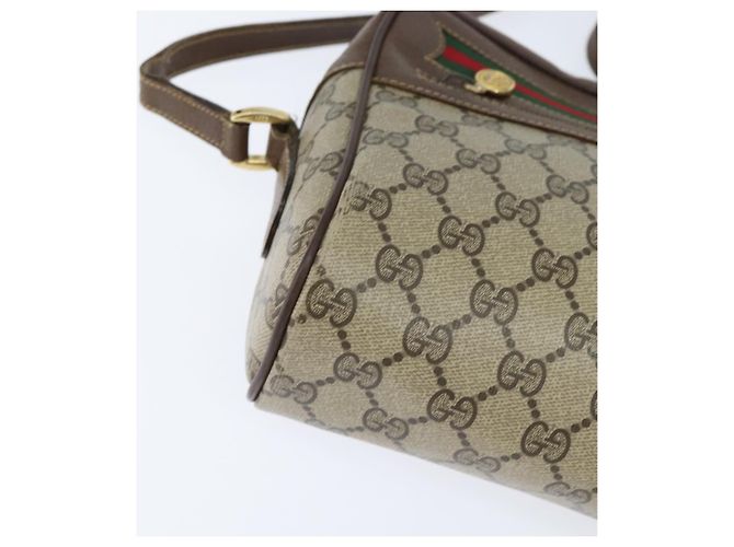Borsa Sherry Line GG Supreme Web di GUCCI in PVC beige e oro 001 113 6472 Auth 150723 D'oro - vista 14