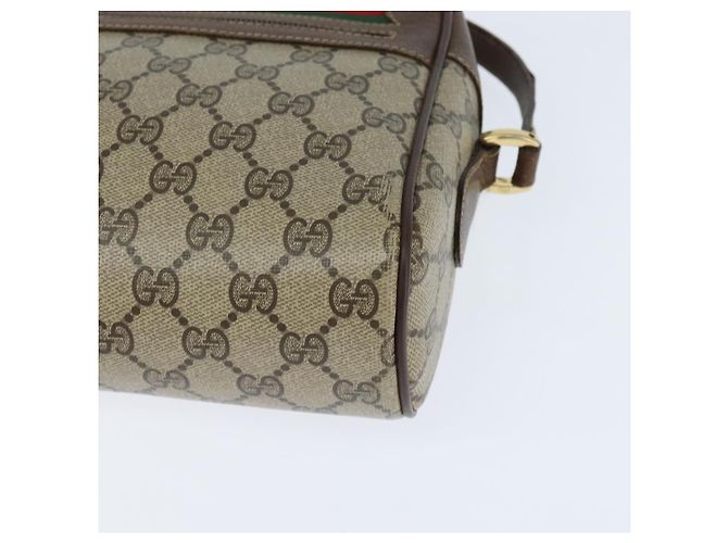 Borsa Sherry Line GG Supreme Web di GUCCI in PVC beige e oro 001 113 6472 Auth 150723 D'oro - vista 15