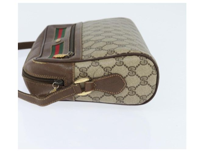Borsa Sherry Line GG Supreme Web di GUCCI in PVC beige e oro 001 113 6472 Auth 150723 D'oro - vista 3