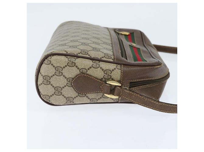 Borsa Sherry Line GG Supreme Web di GUCCI in PVC beige e oro 001 113 6472 Auth 150723 D'oro - vista 4