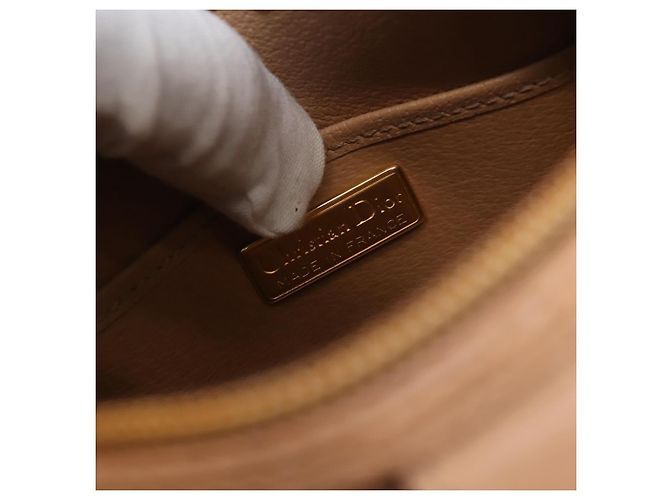 Borsa a mano Christian Dior in pelle beige dorato Auth BA7513 D'oro - vista 11