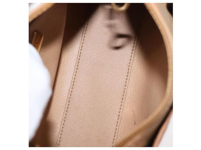 Borsa a mano Christian Dior in pelle beige dorato Auth BA7513 D'oro - vista 12