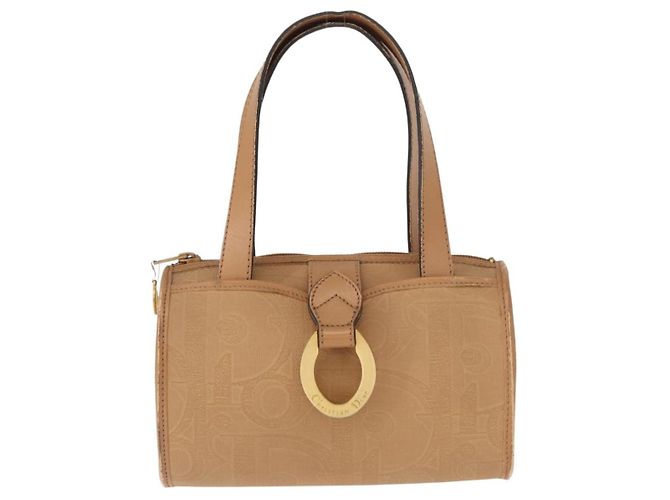 Borsa a mano Christian Dior in pelle beige dorato Auth BA7513 D'oro - vista 13