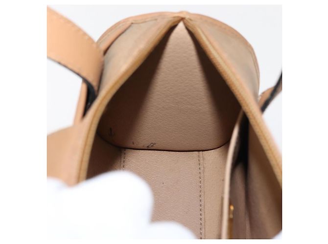 Borsa a mano Christian Dior in pelle beige dorato Auth BA7513 D'oro - vista 19