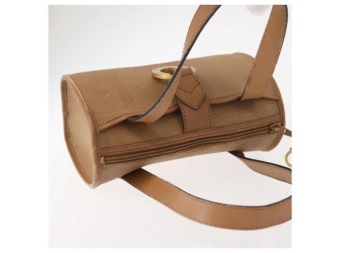 Borsa a mano Christian Dior in pelle beige dorato Auth BA7513 D'oro - vista 6