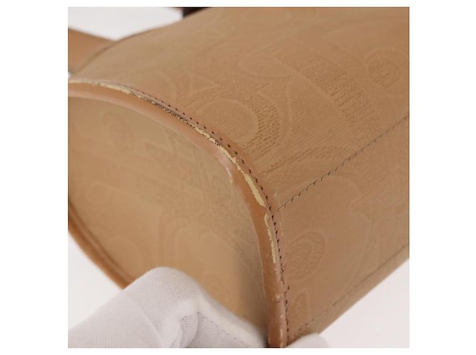 Borsa a mano Christian Dior in pelle beige dorato Auth BA7513 D'oro - vista 9