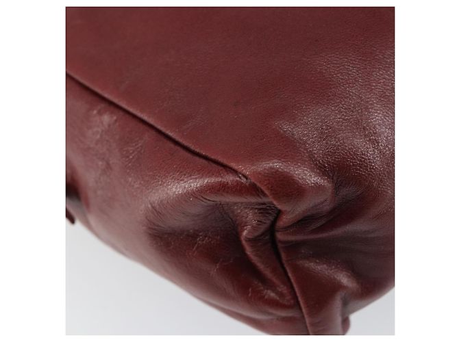 LOEWE Borsa a Spalla Anagram Pelle Bordeaux Auth 148431 Bordò - vista 16