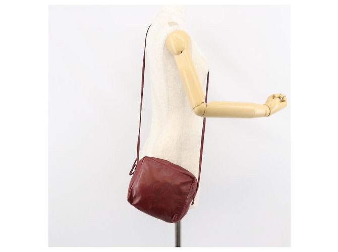 LOEWE Borsa a Spalla Anagram Pelle Bordeaux Auth 148431 Bordò - vista 20