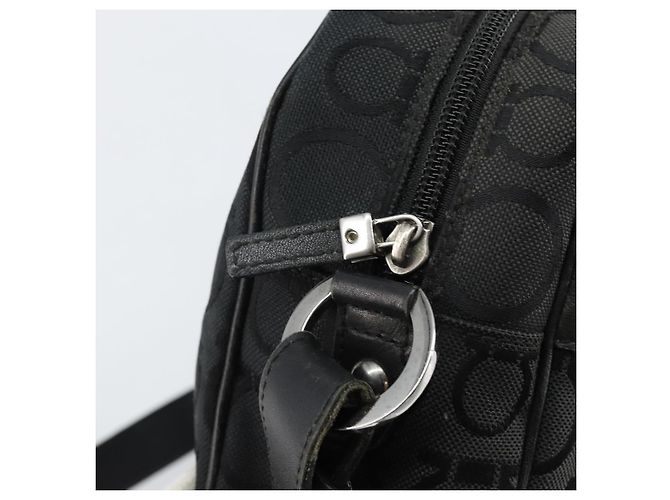 Borsa a Spalla Gancini in Tela Nera e Argento di Salvatore Ferragamo Auth 143219 Nero - vista 10