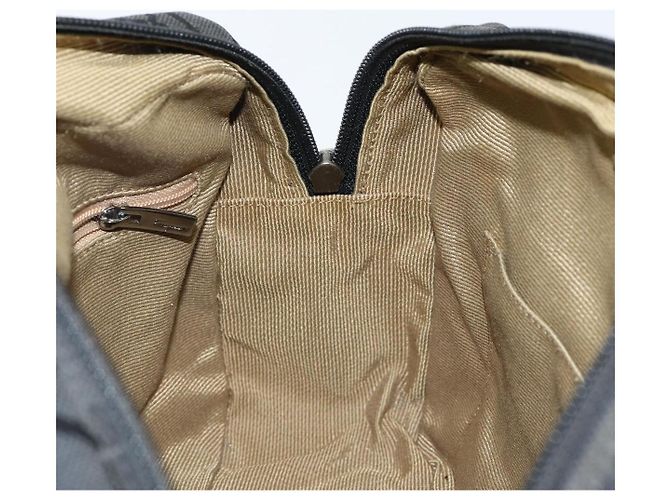 Borsa a Spalla Gancini in Tela Nera e Argento di Salvatore Ferragamo Auth 143219 Nero - vista 17