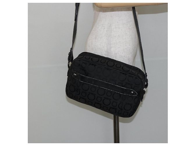Borsa a Spalla Gancini in Tela Nera e Argento di Salvatore Ferragamo Auth 143219 Nero - vista 21