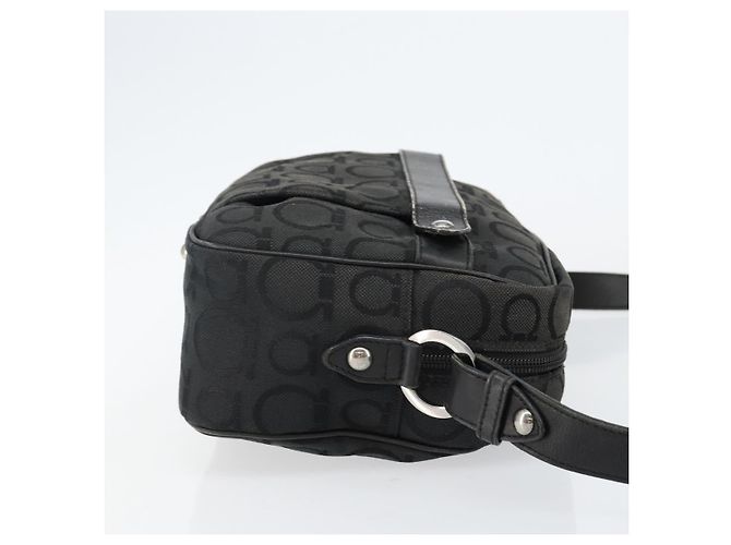 Borsa a Spalla Gancini in Tela Nera e Argento di Salvatore Ferragamo Auth 143219 Nero - vista 3