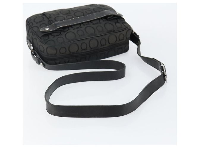 Borsa a Spalla Gancini in Tela Nera e Argento di Salvatore Ferragamo Auth 143219 Nero - vista 7
