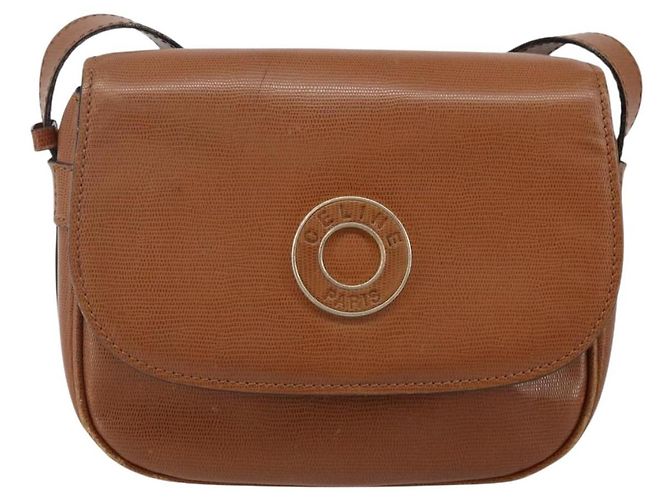 Céline Borsa a Spalla CELINE in Pelle Marrone Oro Auth 142807 D'oro - vista 13
