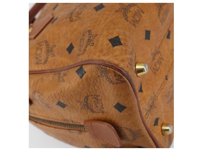 Borsa MCM Logogram Vicetos in pelle PVC marrone e oro Auth gh1240 D'oro - vista 13