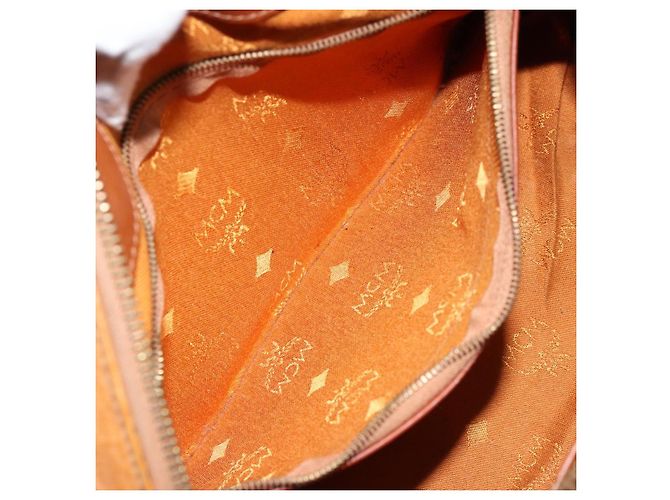 Borsa MCM Logogram Vicetos in pelle PVC marrone e oro Auth gh1240 D'oro - vista 20
