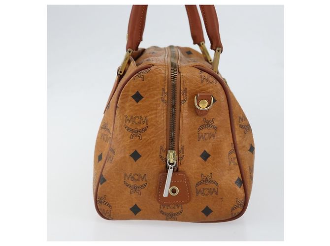 Borsa MCM Logogram Vicetos in pelle PVC marrone e oro Auth gh1240 D'oro - vista 4