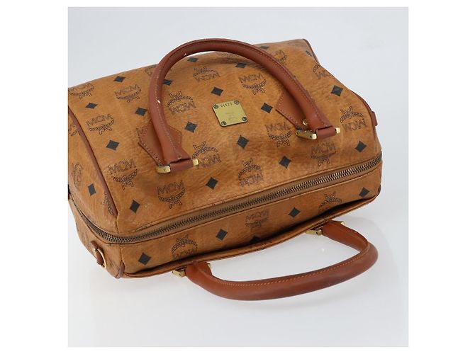 Borsa MCM Logogram Vicetos in pelle PVC marrone e oro Auth gh1240 D'oro - vista 6