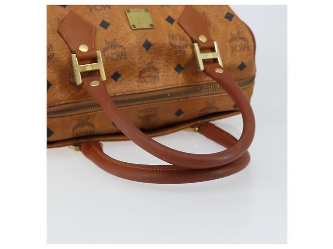 Borsa MCM Logogram Vicetos in pelle PVC marrone e oro Auth gh1240 D'oro - vista 7