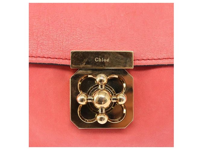 Chloé Borsa a Spalla Chloe Elsie in Pelle Rosa Oro Auth BA8492 D'oro - vista 14