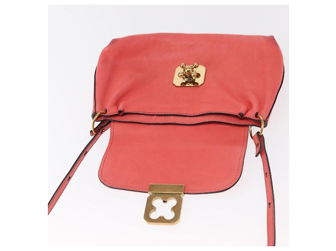 Chloé Borsa a Spalla Chloe Elsie in Pelle Rosa Oro Auth BA8492 D'oro - vista 15