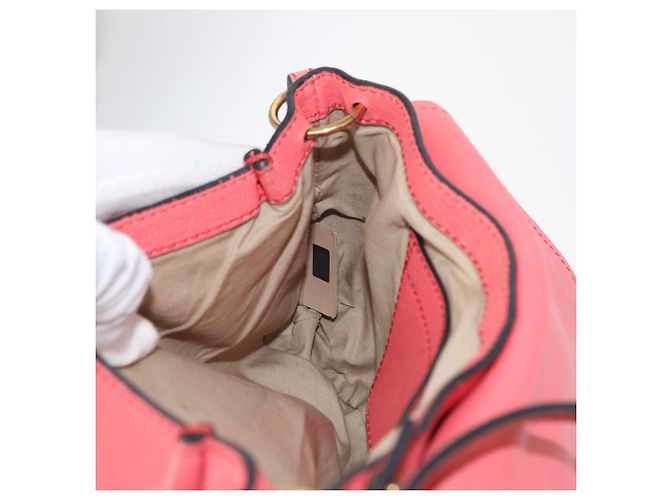 Chloé Borsa a Spalla Chloe Elsie in Pelle Rosa Oro Auth BA8492 D'oro - vista 19
